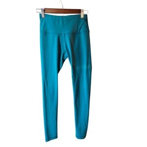 Yogalicious Womens Teal Blue High Rise Yoga Pants Leggings Small S Workout Gym